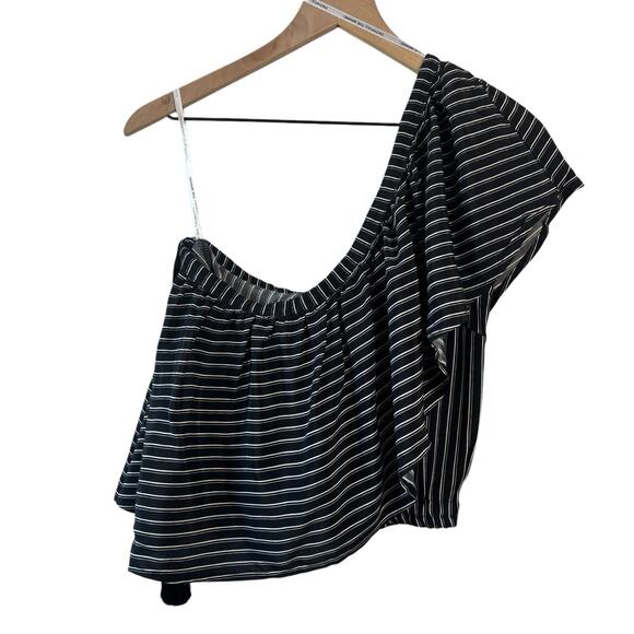 Faithfull The Brand Top Small Black White Striped One Shoulder San Andres New - Picture 3 of 11